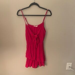 Lush Red Ruffled Tie Front Camisole